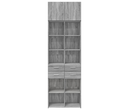 Armario de madera ingeniería gris Sonoma 70x42,5x225 cm