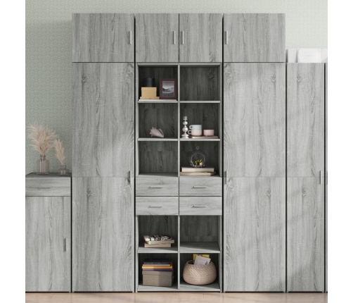 Armario de madera ingeniería gris Sonoma 70x42,5x225 cm