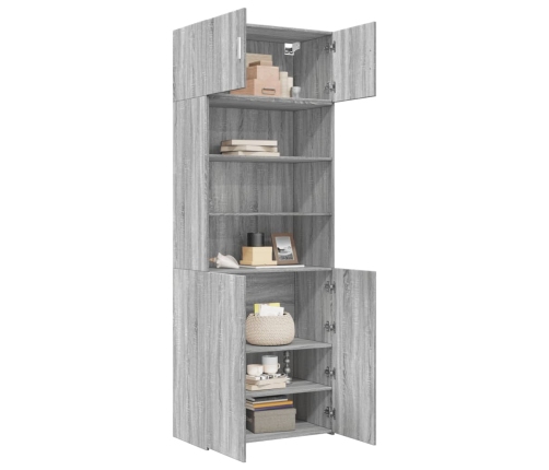 Armario de madera ingeniería gris Sonoma 80x42,5x225 cm