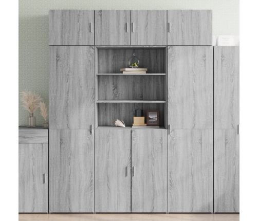 Armario de madera ingeniería gris Sonoma 80x42,5x225 cm