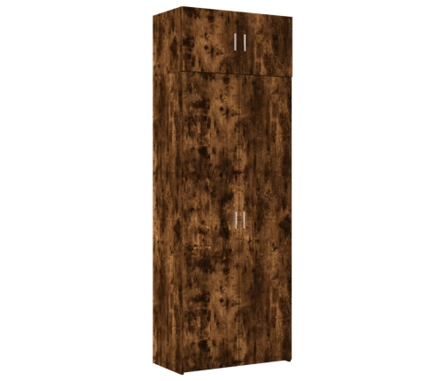 Armario de madera de ingeniería roble ahumado 80x42,5x225 cm