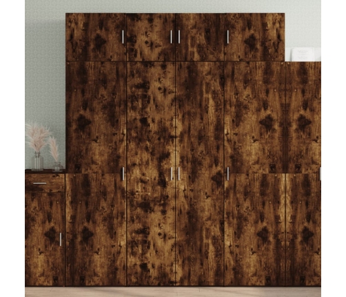 Armario de madera de ingeniería roble ahumado 80x42,5x225 cm