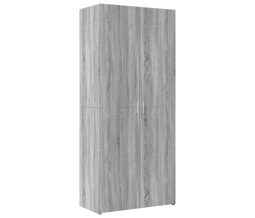 Armario de madera ingeniería gris Sonoma 80x42,5x225 cm