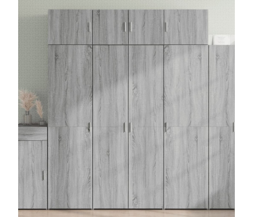 Armario de madera ingeniería gris Sonoma 80x42,5x225 cm