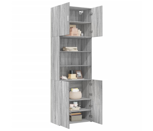 Aparador alto madera de ingeniería gris Sonoma 80x42,5x249 cm