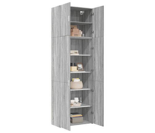 Aparador alto madera de ingeniería gris Sonoma 80x42,5x249 cm