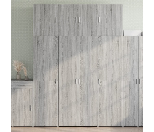 Aparador alto madera de ingeniería gris Sonoma 80x42,5x249 cm