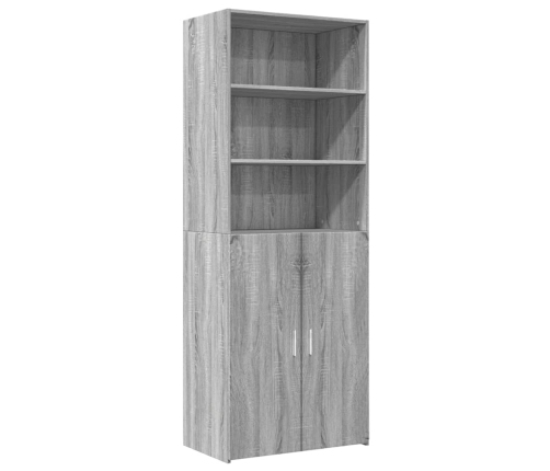 Aparador alto madera de ingeniería gris Sonoma 70x42,5x185 cm