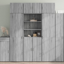 Aparador alto madera de ingeniería gris Sonoma 70x42,5x185 cm