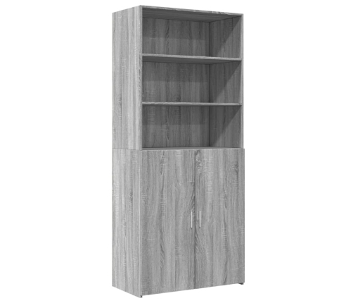 Aparador de madera de ingeniería gris Sonoma 80x42,5x185 cm