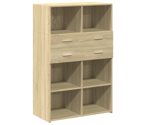 Aparador de madera de ingeniería roble Sonoma 80x42,5x124 cm