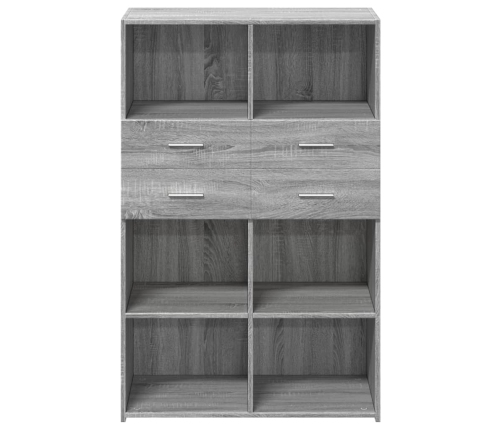 Aparador de madera de ingeniería gris Sonoma 80x42,5x124 cm