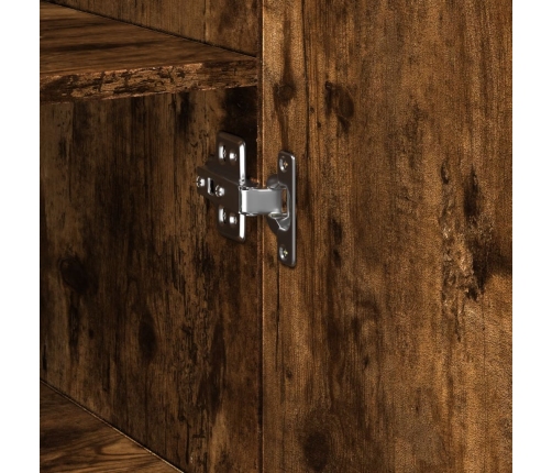 Aparador de madera de ingeniería roble ahumado 40x42,5x185 cm