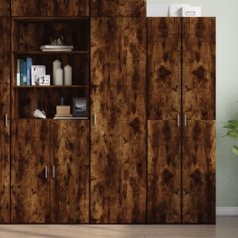 Aparador de madera de ingeniería roble ahumado 50x42,5x185 cm