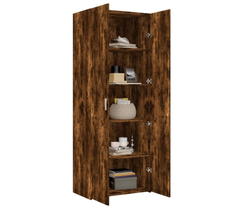 Aparador alto madera de ingeniería roble ahumado 70x42,5x185 cm