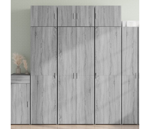 Aparador alto madera de ingeniería gris Sonoma 70x42,5x185 cm