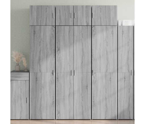 Aparador alto madera de ingeniería gris Sonoma 70x42,5x185 cm