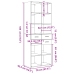 Aparador alto madera de ingeniería blanco 70x42,5x185 cm