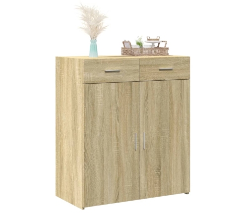 Aparador de madera contrachapada roble Sonoma 80x42,5x93 cm