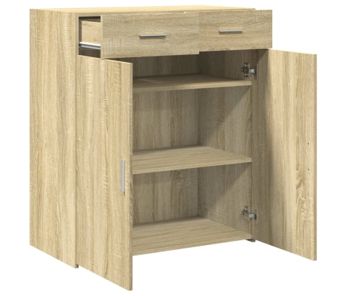 Aparador de madera contrachapada roble Sonoma 80x42,5x93 cm