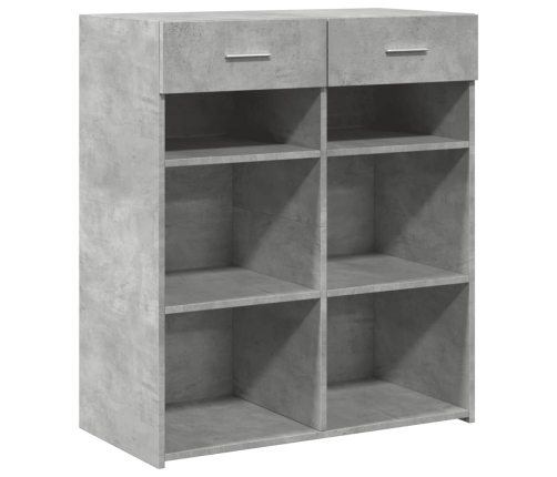 Aparador de madera contrachapada gris hormigón 80x42,5x93 cm