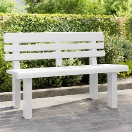 Banco de jardín polipropileno blanco 110x52x71 cm