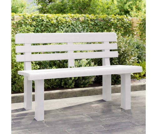 vidaXL Banco de jardín polipropileno blanco 110x52x71 cm