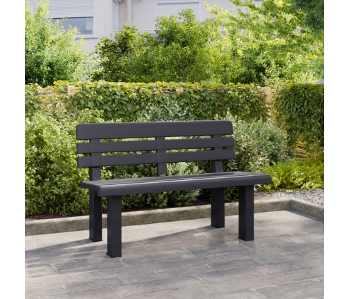 Banco de jardín polipropileno gris antracita 110x52x71 cm