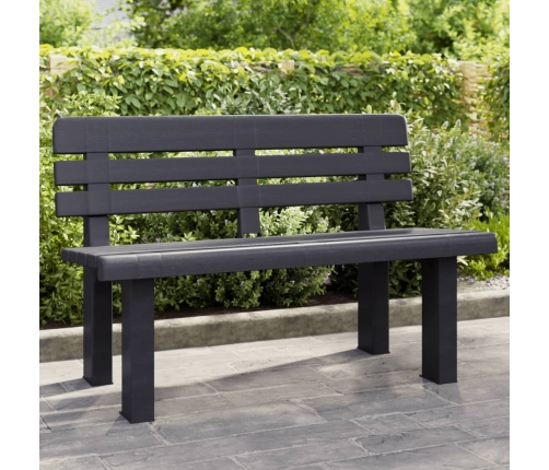 Banco de jardín polipropileno gris antracita 110x52x71 cm