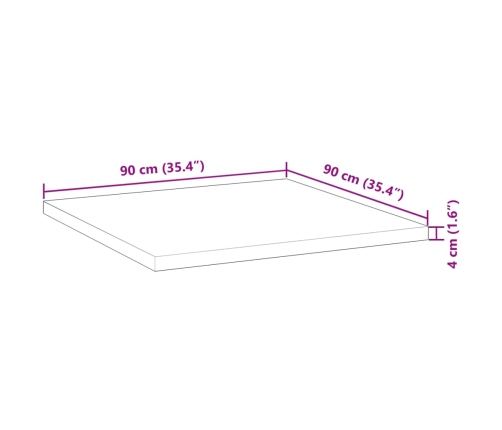 Tablero de mesa cuadrado madera maciza acacia 90x90x4 cm