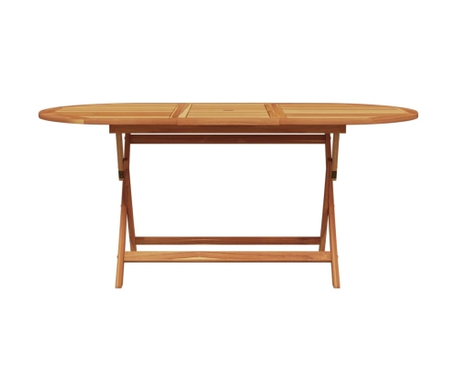 Set de comedor de jardín 7 pzas ratán PE madera maciza beige