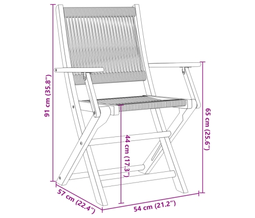 Set de comedor jardín 7 pzas polipropileno madera maciza negro