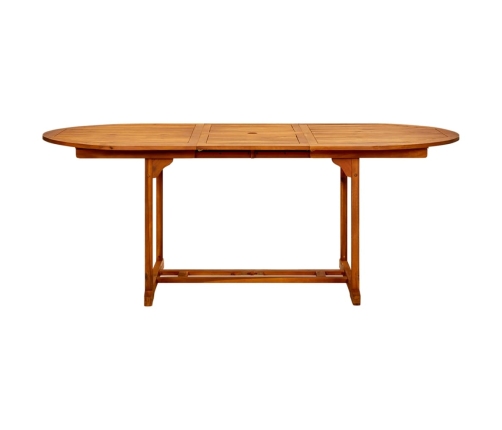 Set de comedor de jardín 7 pzas ratán PE madera acacia gris