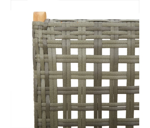 Set de comedor de jardín 7 pzas ratán PE madera acacia gris