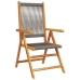 Set de comedor jardín 7 pzas polipropileno madera maciza gris