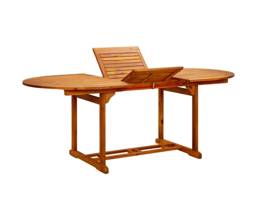 Set de comedor jardín 7 pzas polipropileno madera maciza gris