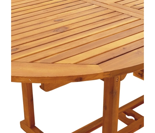 Set de comedor jardín 7 pzas polipropileno madera maciza gris