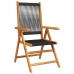 Set de comedor jardín 7 pzas polipropileno madera maciza negro