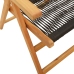 Set de comedor jardín 7 pzas polipropileno madera maciza negro