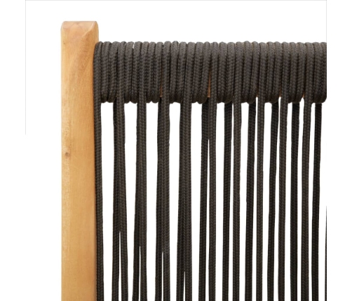 Set de comedor jardín 7 pzas polipropileno madera maciza negro
