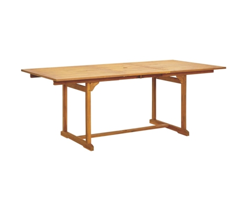 Set de comedor jardín 7 pzas polipropileno madera maciza beige