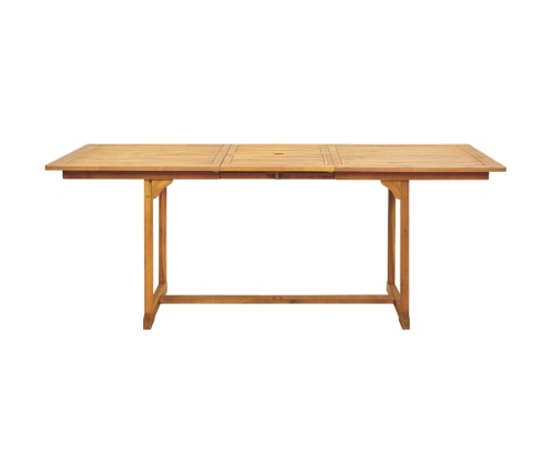Set de comedor jardín 7 pzas polipropileno madera maciza beige
