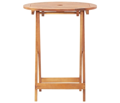 Juego de bistro de 3 piezas ratán PE y madera maciza gris