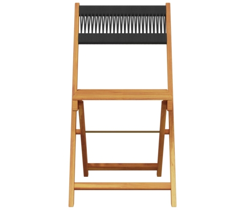 Juego de bistro de 3 piezas polipropileno y madera maciza negro