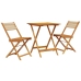 Juego de bistro de 3 piezas polipropileno y madera maciza beige