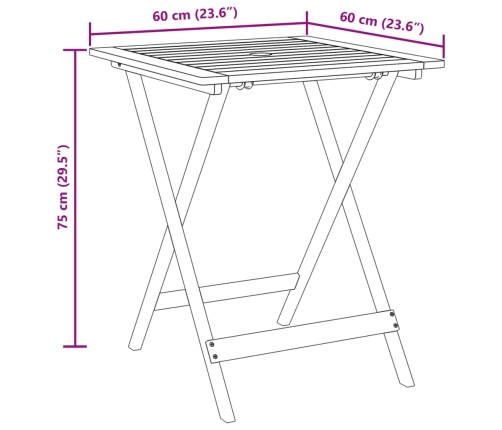 Juego de bistro de 3 piezas polipropileno y madera maciza beige