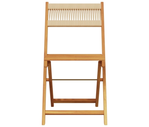 Juego de bistro de 3 piezas polipropileno y madera maciza beige