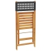Set de comedor de jardín 5 pzas ratán PE madera maciza negro