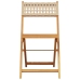 Set de comedor de jardín 5 pzas ratán PE madera maciza beige