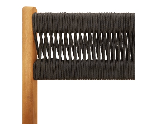 Set de comedor jardín 5 pzas polipropileno madera maciza negro